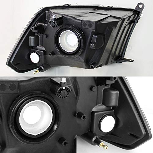 AKKON Black Headlights & Dark Red Smoked Tail Lights 4pcs Combo for 2009-2018 Dodge Ram 1500 | 2010-2018 Ram 2500/3500 Pickup Trucks - Upgrade Your Truck's Style & Night Visibility for Off-Roading and Daily Driving