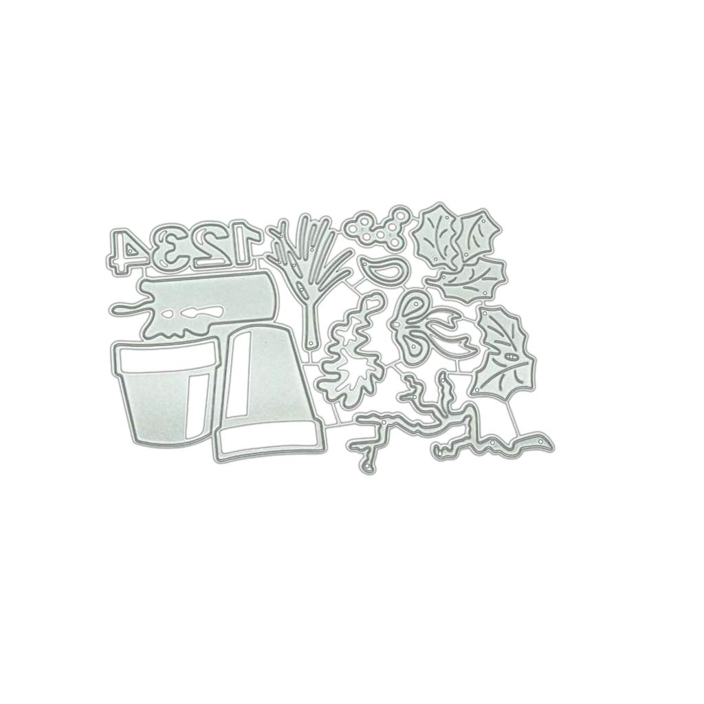 1pc Christmas Ornament Die Cuts - Metal Cutting Dies for Greeting Cards, Scrapbooking & DIY Crafts (Potted Plant Design) - Perfect for Christmas, Birthday, Thanksgiving & Valentine's Day Decorations