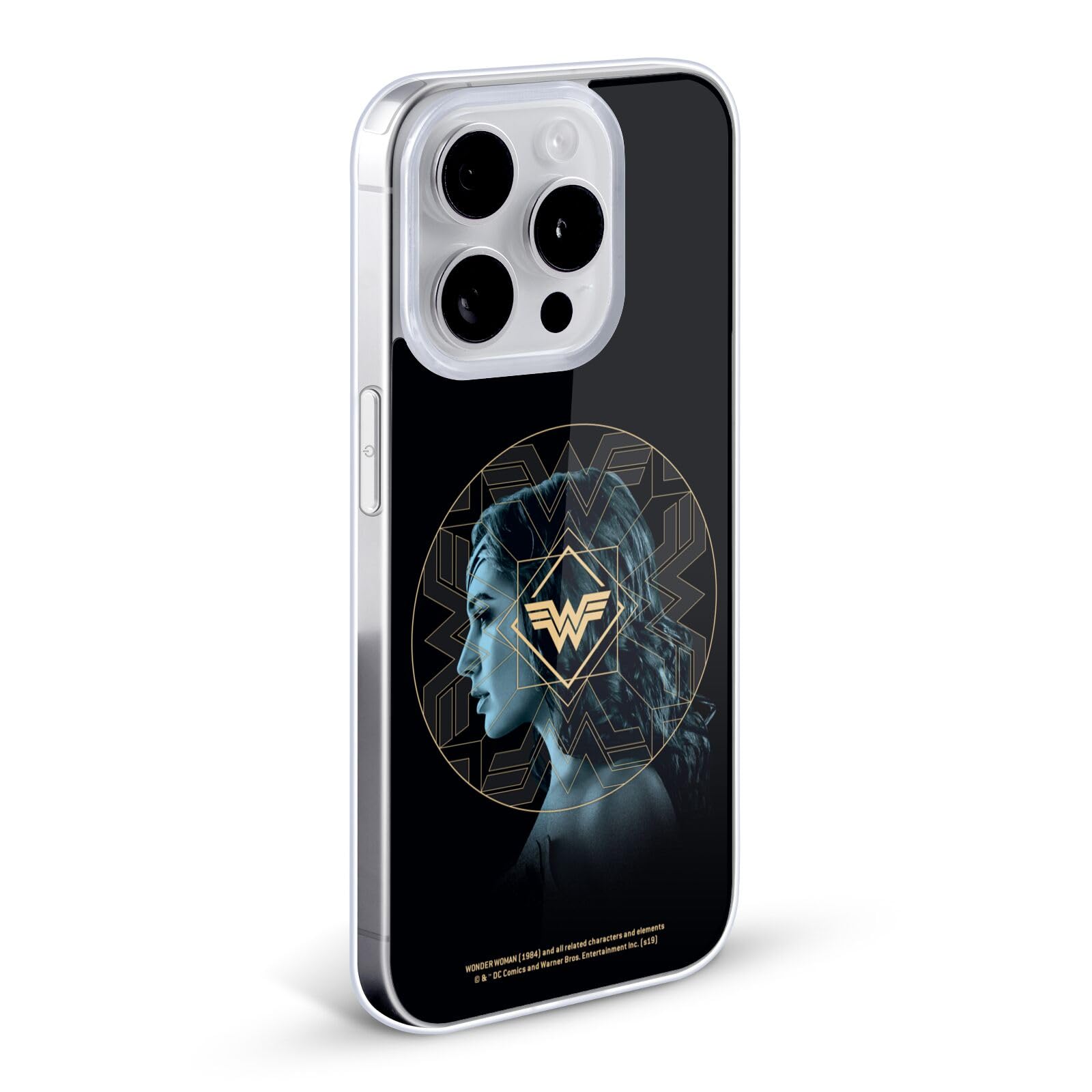 Official Wonder Woman 1984 Gold Portrait Logo Art Soft Gel Case for iPhone 12/12 Pro - Durable Protective Phone Cover with Licensed DC Comics Design - Perfect for Superhero Fans, Cosplay Events & Movie Theaters