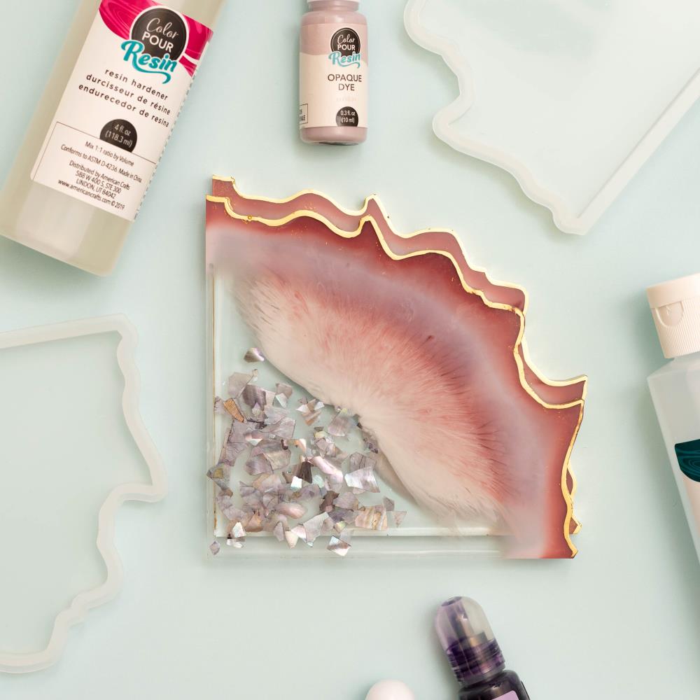 Premium 2-Part Agate Coaster Resin Mold Set - DIY Epoxy Resin Craft Kit for Unique Coasters (2/Pkg) - Perfect for Home Decor, Gifts & Table Setting Accessories