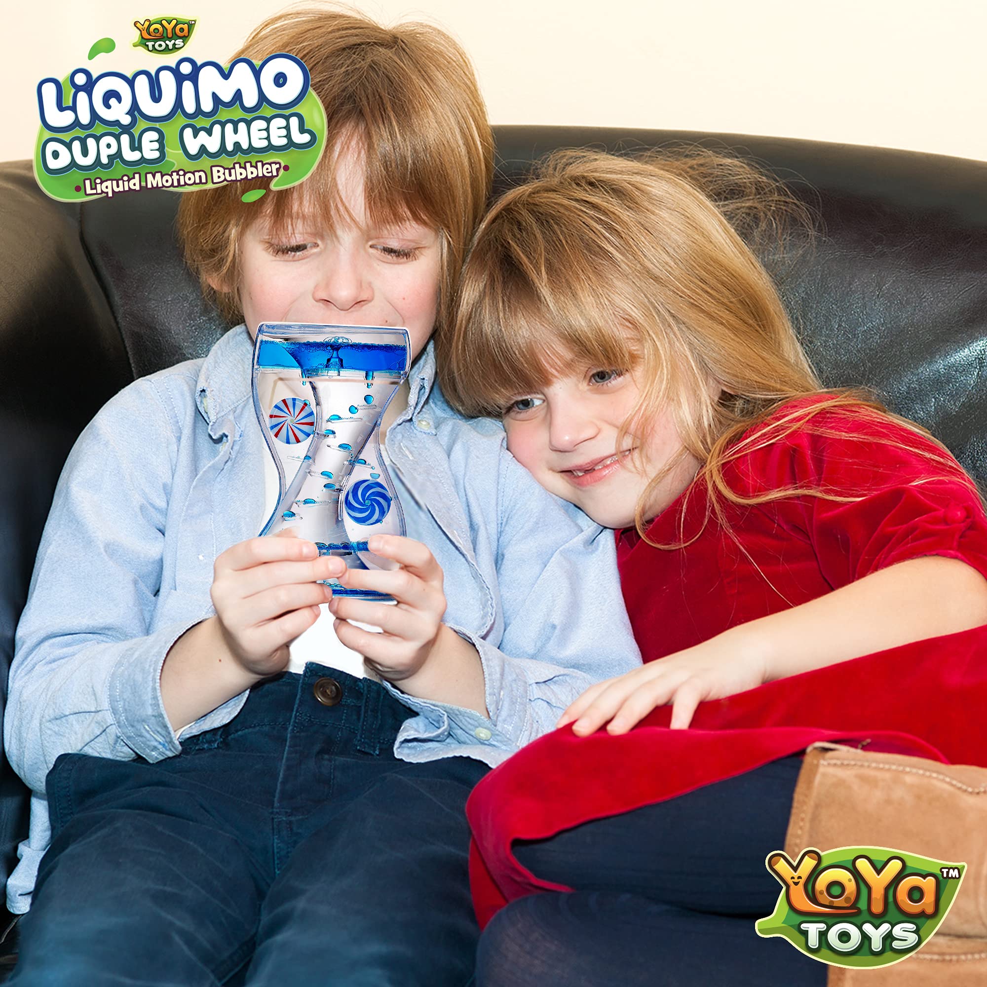 YoYa Toys Liquimo Liquid Motion Bubbler - Dual Wheel Sensory Fidget Toy for Kids & Adults - Stress & Anxiety Relief, Autism Calming Tool - Desk Decor, Office Timer, Holiday Stocking Stuffer (Perfect for Classrooms, Therapy & Home Relaxation)