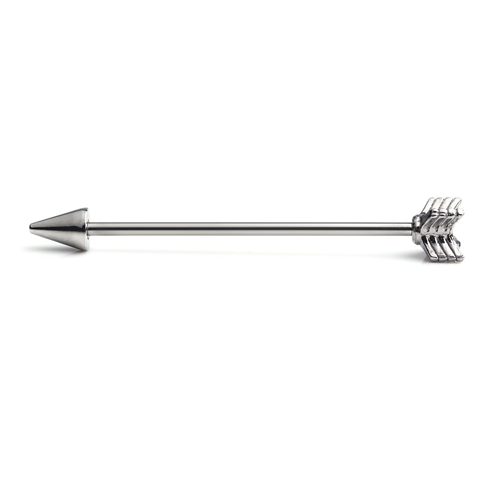 Ruifan 14 Gauge Industrial Barbell Cartilage Earring - 1 1/2 Inch (38mm) Body Piercing Jewelry for Men & Women - Perfect for Helix, Tragus, and Conch Piercings