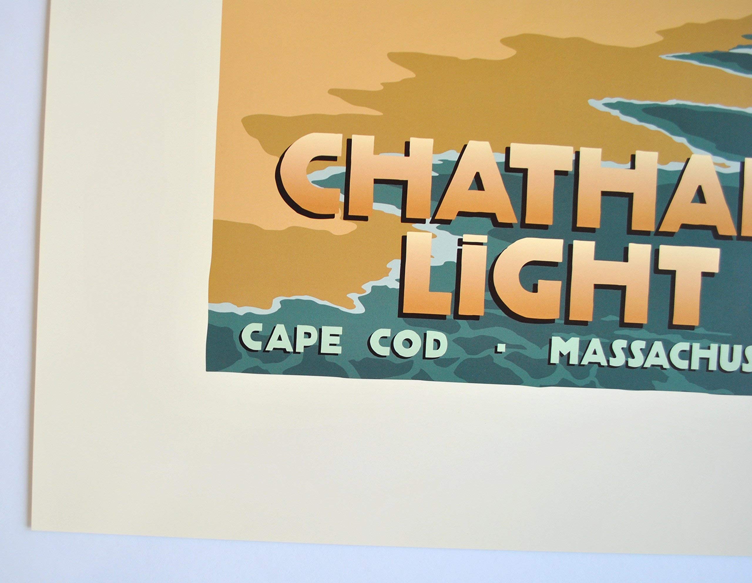 Chatham Light Cape Cod Print - 18x24 Inch Lighthouse Travel Poster Wall Art Decor for Home, Office & Coastal Themed Rooms | Perfect for Beach House, Nautical & Maritime Interior Design