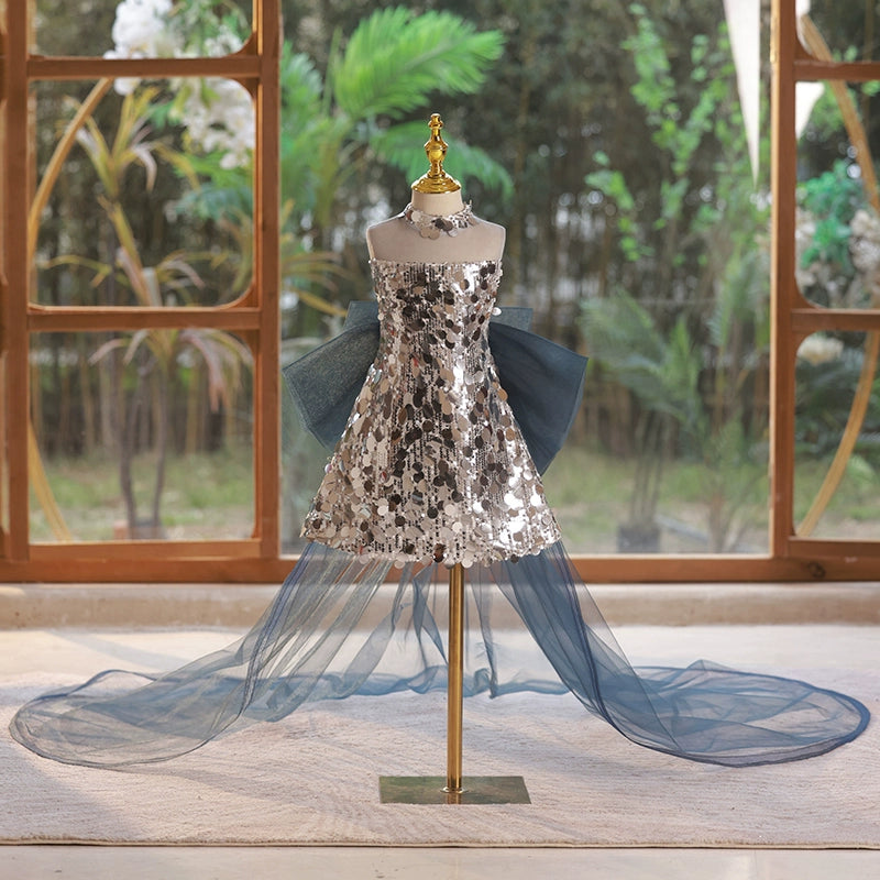 Luxury Sequin Baby Girl Dresses for Stage Performance & Special Occasions - Sparkly Party Outfits for Toddlers and Kids