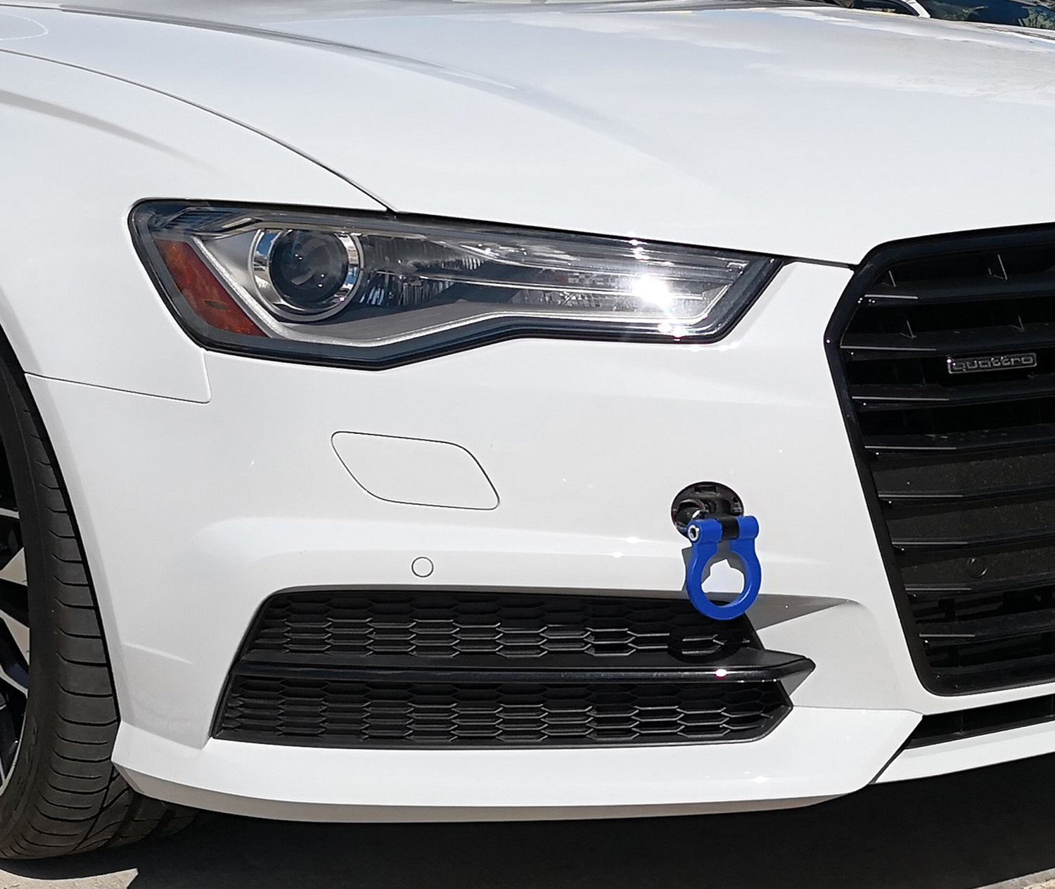 Euro Blue Racing Style Tow Hook Ring for Audi A6 S6 A7 S7 (2019+) & VW Jetta Arteon - High Performance Car Accessory for Track Days & Street Style