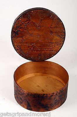 Antique Wooden Round Pantry Box with Cotton Flower Design - Perfect for Kitchen Storage, Bathroom Organization & Home Decor
