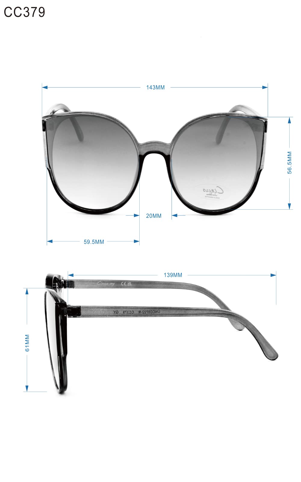 Sam Edelman Women's CC532 Rectangular Cat Eye Sunglasses – Stylish UV Protection for Outdoor, Beach & Driving | Circus NY Collection