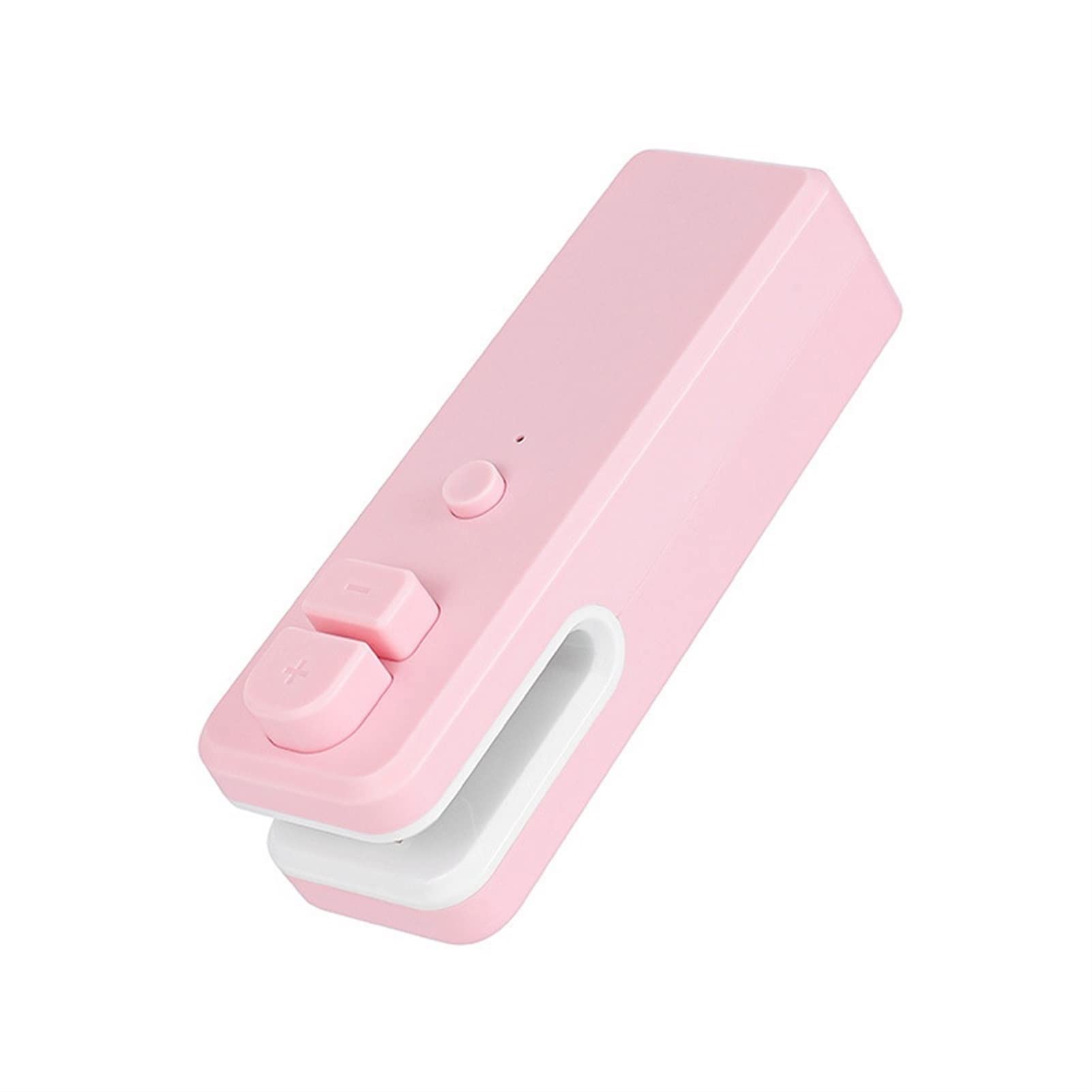 2 in 1 Mini Handheld Vacuum Sealer - Portable Rechargeable Food Saver for Snacks, Meat, Cheese | Plastic Bag Sealing Machine | Compact Kitchen Gadget for Home, Camping & Travel (Pink)