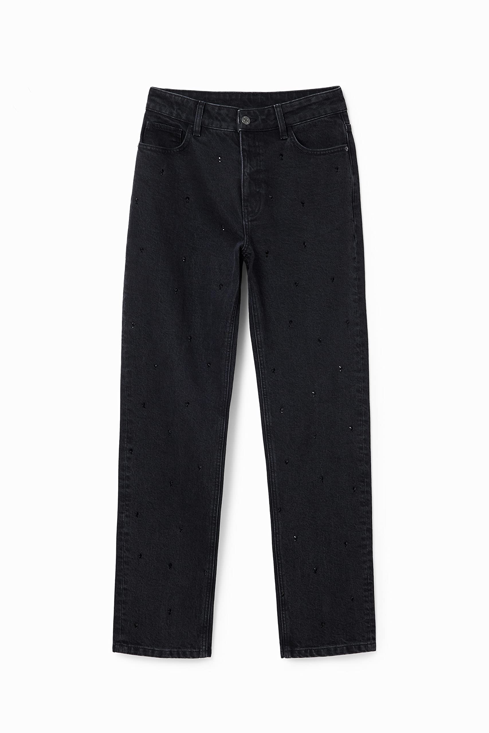 Desigual Women's Denim Jeans - High Waist Straight Leg Pants for Casual Wear, Office & Everyday Outfits