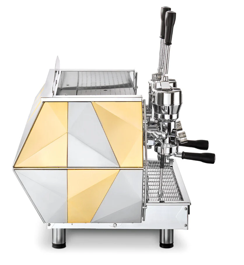 La Pavoni Diamante Commercial Espresso Machine - 2 Group Lever Coffee Maker in Gold Finish | Perfect for Cafes, Restaurants & Coffee Shops