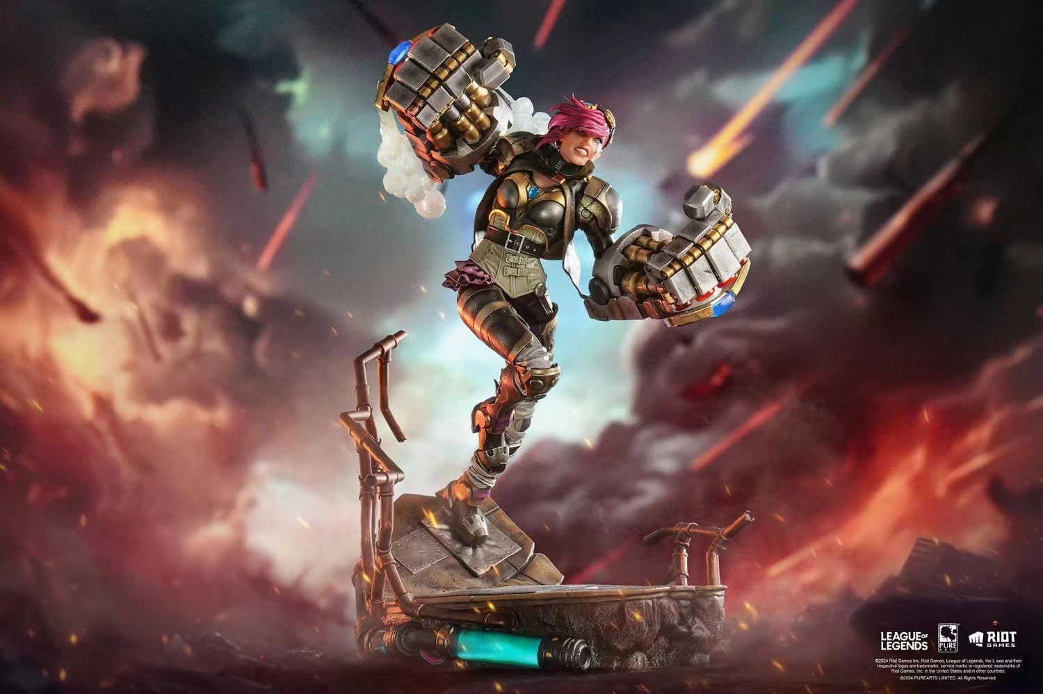 PureArts x Riot Licensed League of Legends Jinx & VI Action Figures - Official Collectible Statues for Gaming Fans & Home Decor