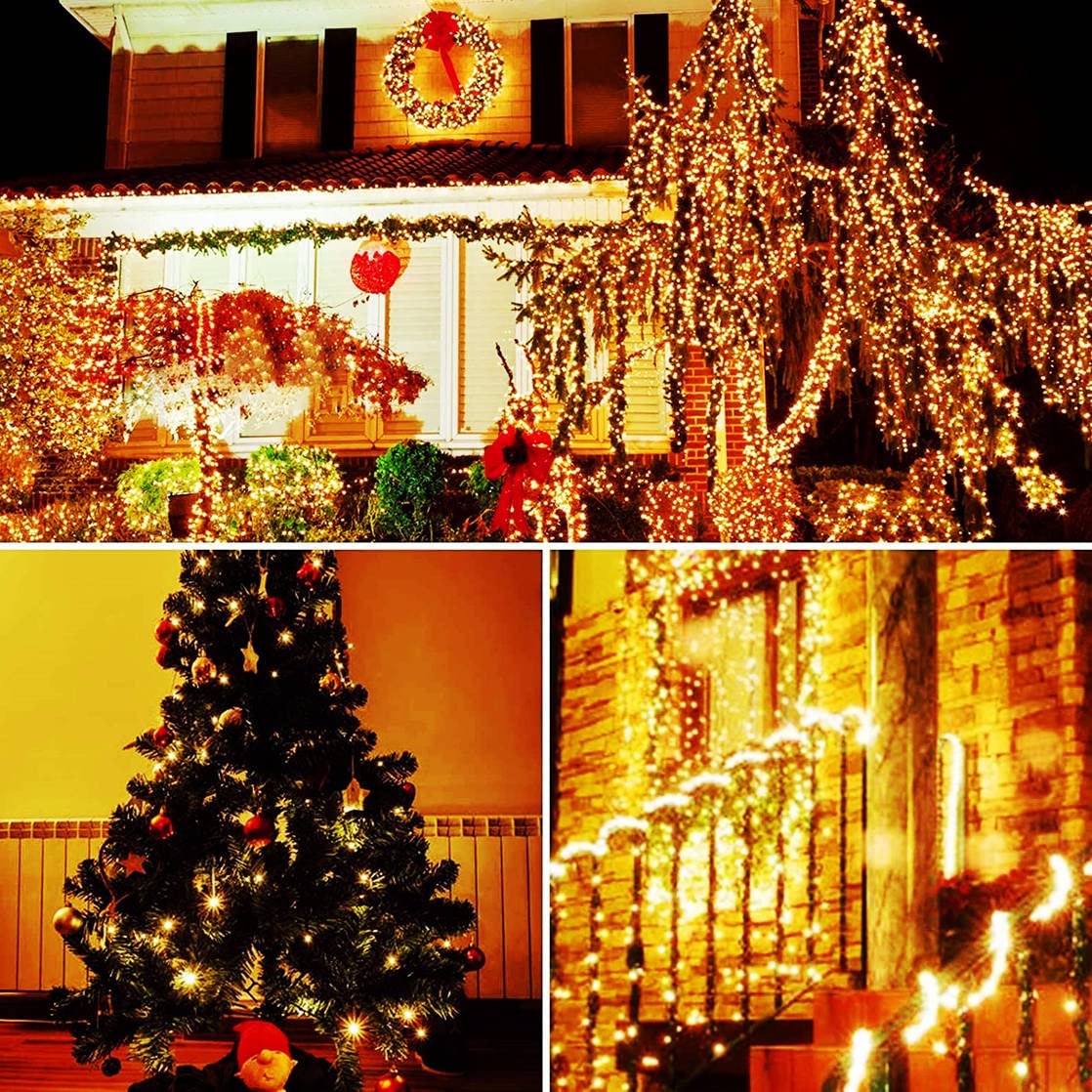200 LED Solar String Lights - 66FT Waterproof Fairy Lights with 8 Lighting Modes & Warm White Glow | Super Bright Copper Wire Lights for Outdoor Garden, Patio, Tree, Wedding & Party Decor | Perfect for Backyard, Christmas, Landscape Lighting