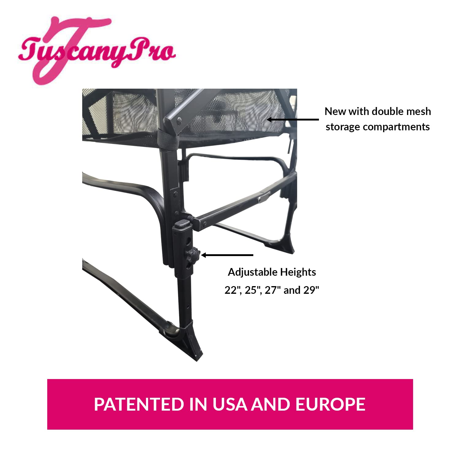 Portable Adjustable Makeup & Hairstylist Chair for Salon Professionals - Lightweight Styling Chair with Carry Bag - Ideal for LGBT Makeup Artists, Bridal Styling & Home Beauty Services