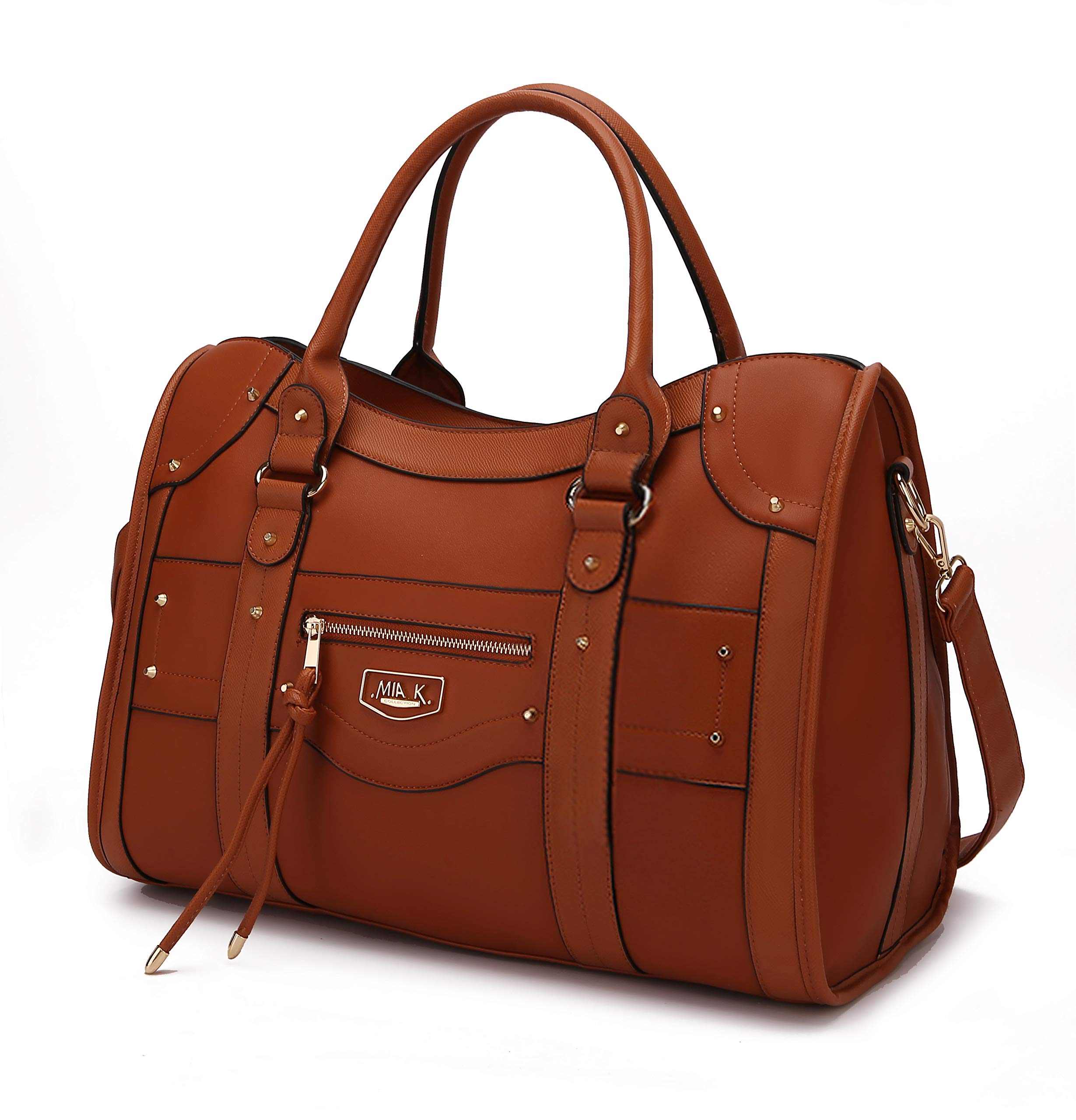 MKF Collection Women's PU Leather Duffle Bag - Large Cute Weekender Overnight Bag for Travel, Gym, Sleepover & Carry On Luggage | Perfect for Weekend Getaways, Business Trips & Sports Activities