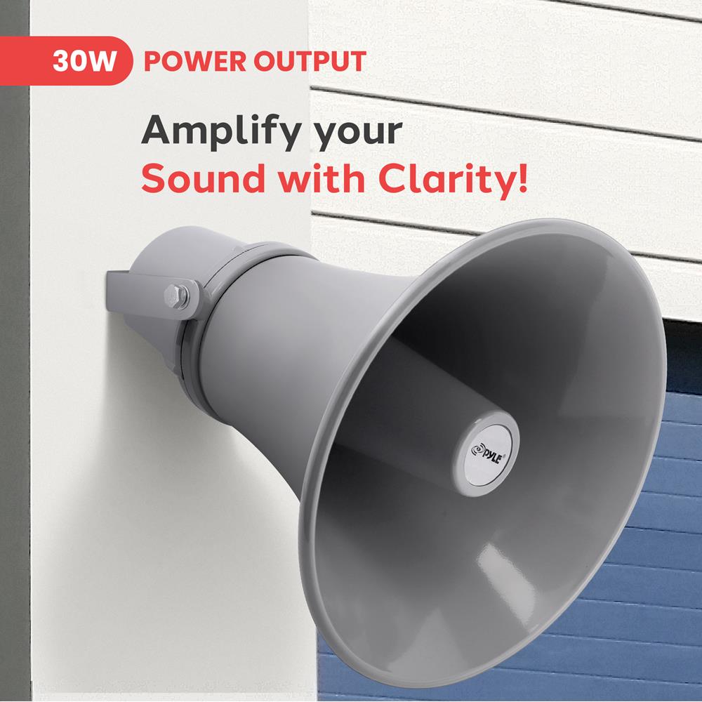 11'' Indoor Outdoor PA Horn Speaker - High Power Weatherproof Loudspeaker for Public Address, Events, Stadiums & Emergency Announcements