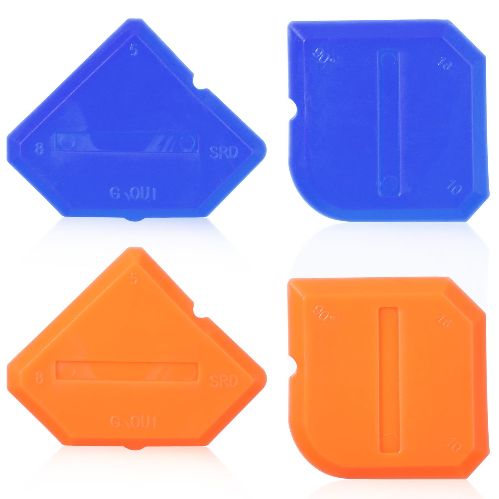 4Pcs Caulking Tool Set - Silicone Sealant & Grout Finishing Kit for Bathroom, Kitchen, Living Room & Balcony - Reusable Caulk Smoother for Perfect Floor Sealing & Cleaning (Ideal for DIY Home Improvement Projects)
