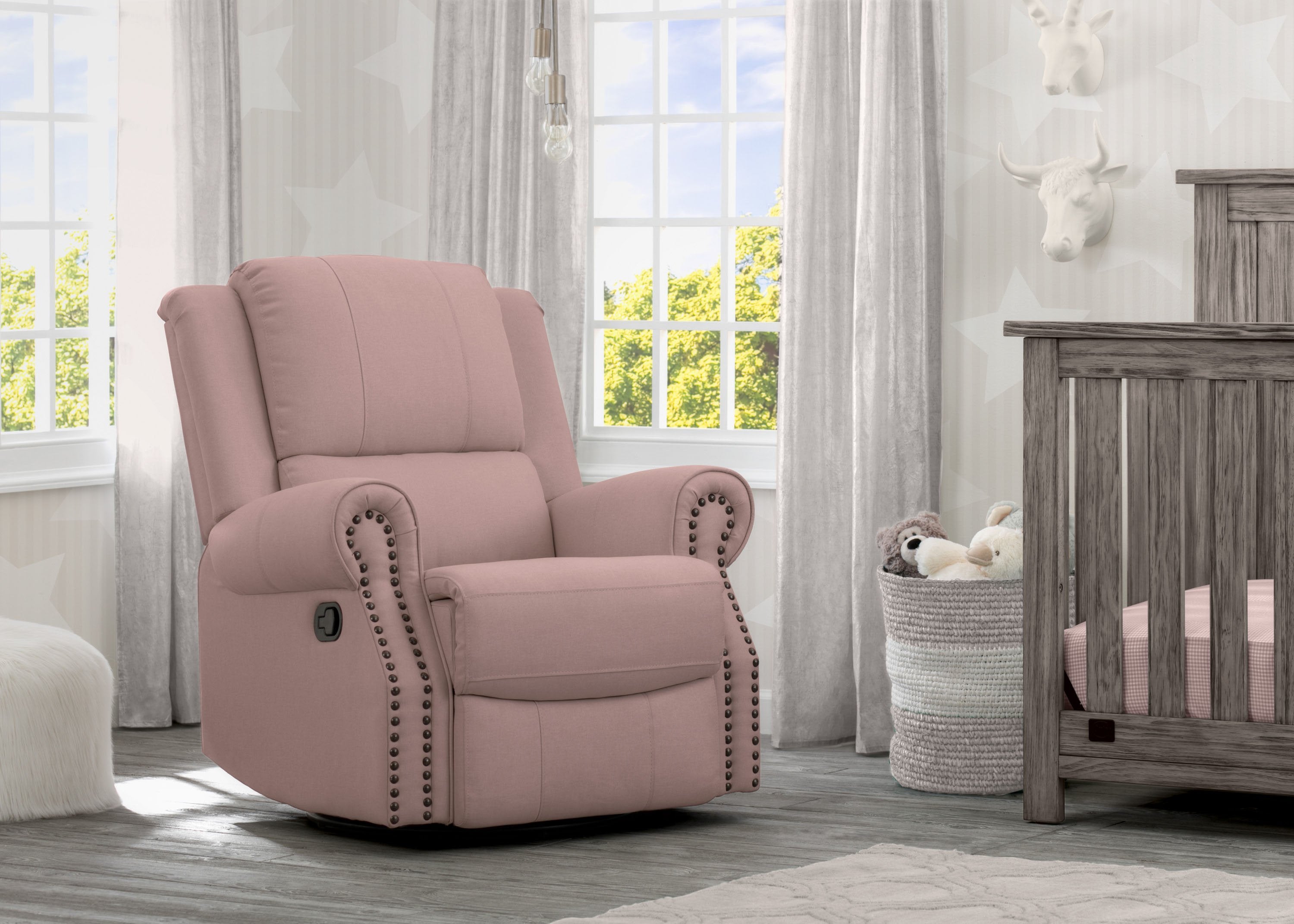 Dexter Nursery Recliner Swivel Glider Chair - Comfortable Rocking Chair for Baby Nursery, Breastfeeding & Relaxing - Perfect for Nurseries, Bedrooms & Living Rooms