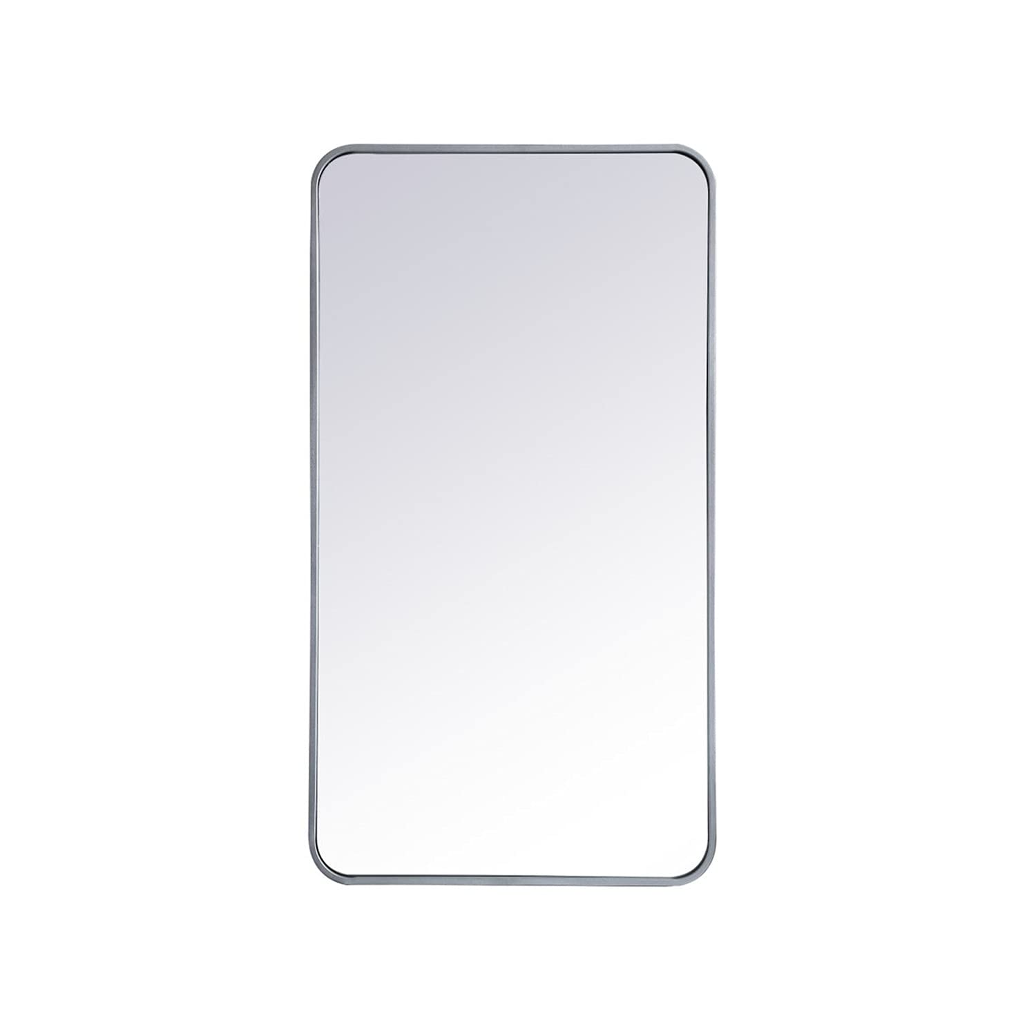 Silver Rectangular Mirror 22x40 - Elegant Decor for Living Room & Bedroom