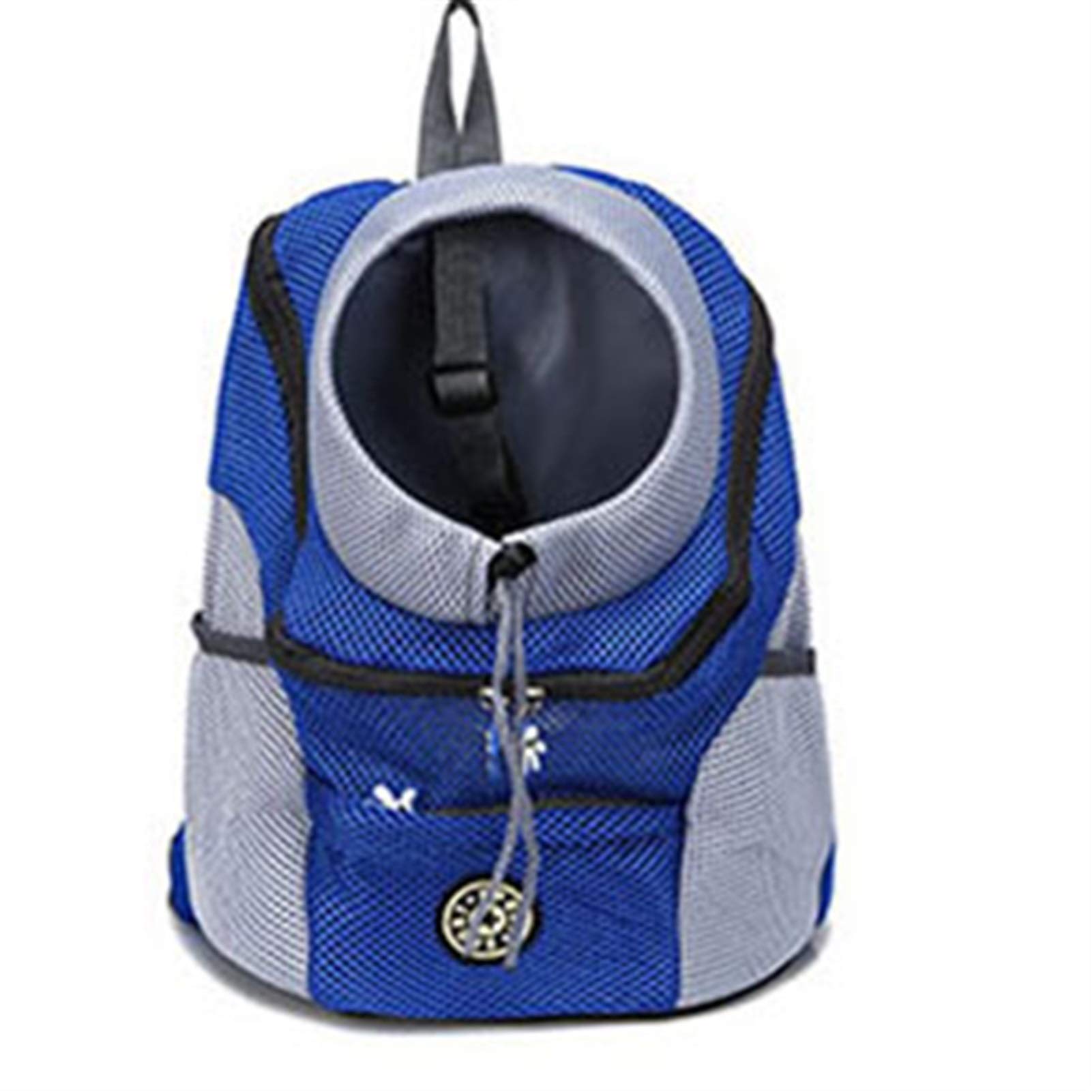 **Blue Large Pet Carrier Backpack - Double Shoulder Travel Bag for Dogs & Cats, 41x50x25cm, Breathable Mesh Front - Perfect for Hiking, Camping & Outdoor Adventures**