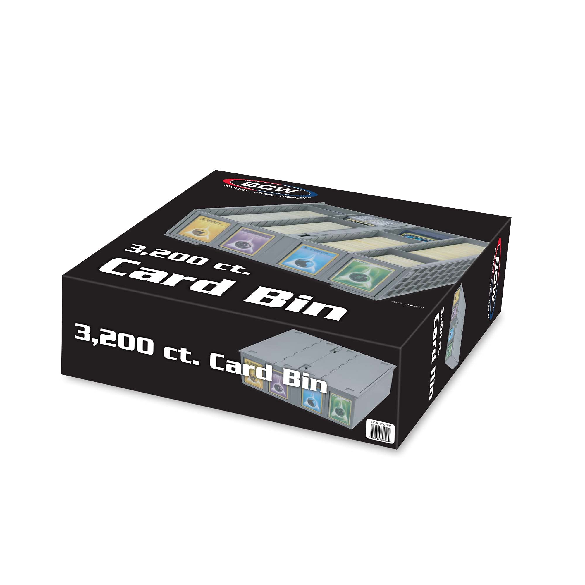 BCW 4-Pack Gray Collectible Card Storage Bin - Holds 3200 Trading Cards Each with 4 Dividers | Perfect for Pokémon Cards, Magic The Gathering MTG & Sports Cards Collection | Card Organizer for Game Nights, Tournaments & Display Storage
