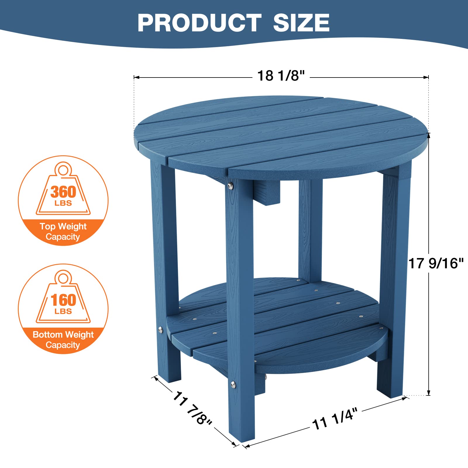 YEFU Adirondack Side Table Set of 2 - 18