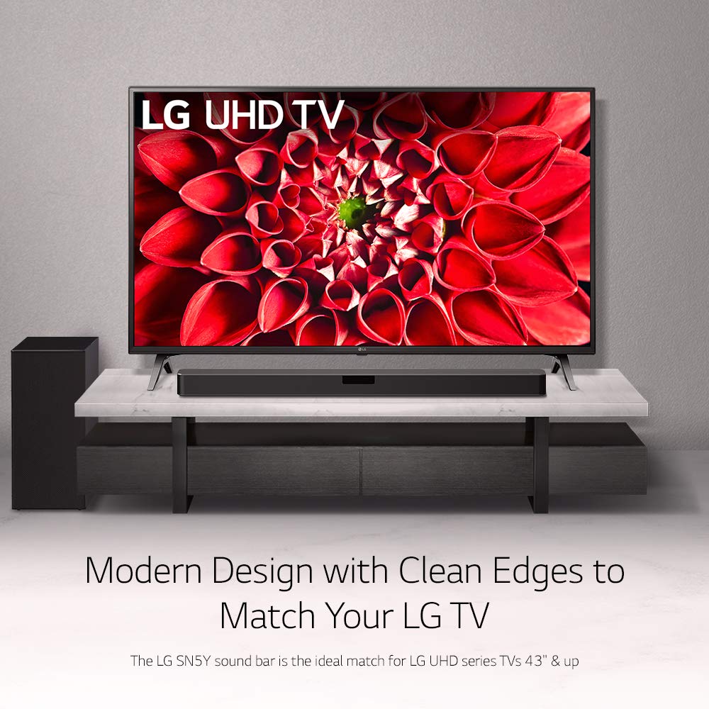 LG SN5Y 2.1 Channel Sound Bar with Wireless Subwoofer - High Resolution Audio, DTS Virtual:X, AI Sound Pro, Bluetooth | Home Theater System for TV, Movies & Gaming (Black)