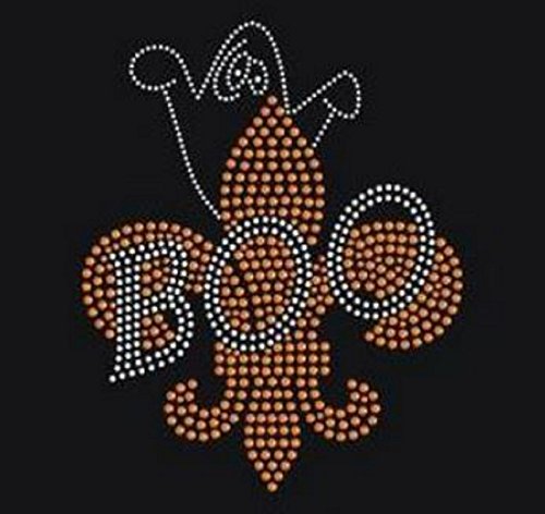 Halloween Boo Rhinestone Iron-On Transfer - Sparkly Ghost Design for DIY T-Shirts, Bags & Costumes | Perfect for Halloween Parties & Decorations