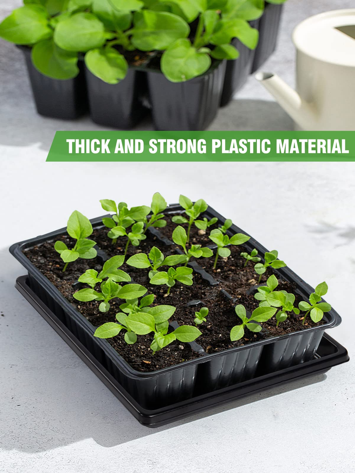 ANPHSIN 10-Pack Seed Starter Trays for Microgreens, Wheatgrass & Plant Propagation - 10.6