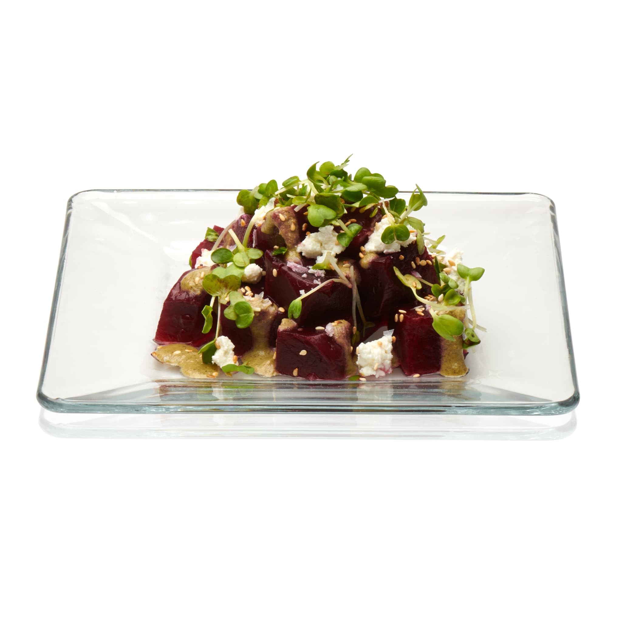 Libbey Tempo 12-Piece Square Glass Dinnerware Set - Clear Glass Plates & Bowls, Dishwasher Safe for Everyday Use, Dinner Parties, and Formal Dining
