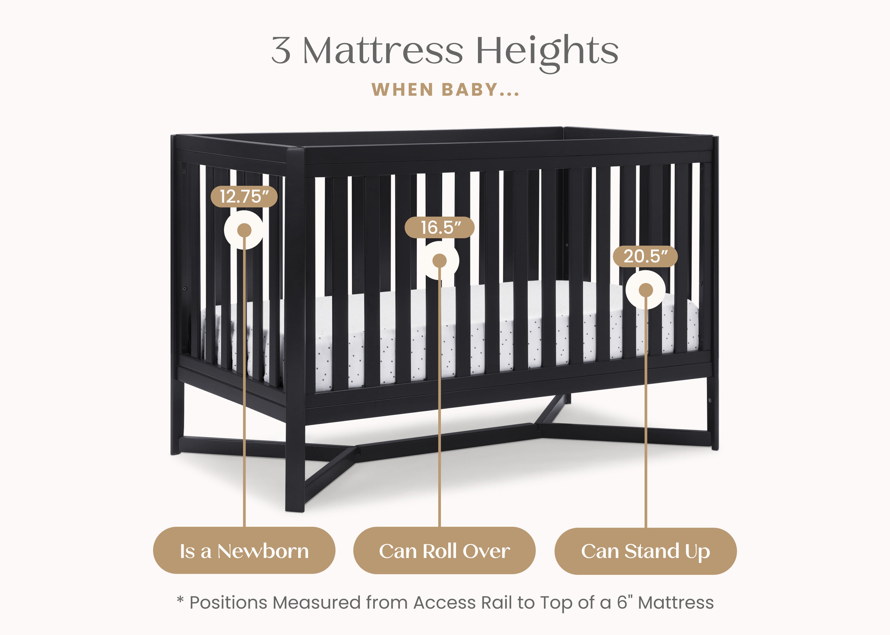 Tribeca 4-in-1 Convertible Baby Crib - White Nursery Furniture for Newborn to Toddler Bed - Perfect for Modern Nursery Rooms & Daycare Centers