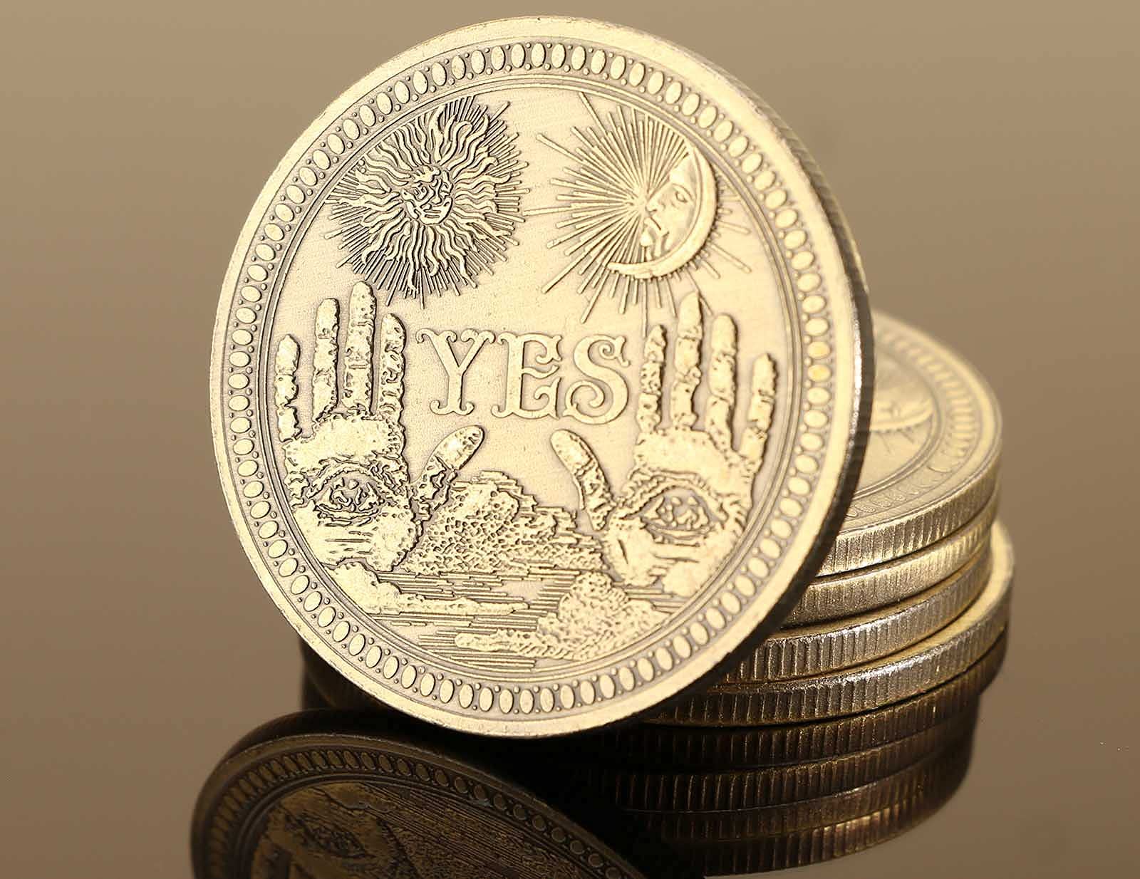 Yes No Coin Decision Maker - Novelty Collectible Challenge Coin for Commemorative Coin Collectors | Fun Flipping Game for Decision Making, Office Gifts & Party Games