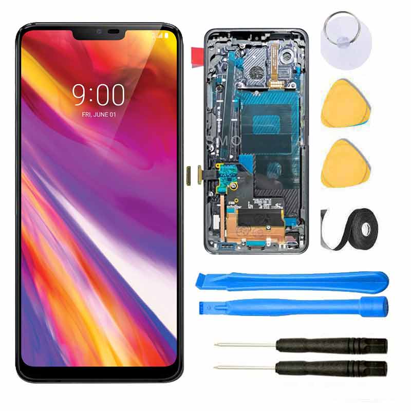 LG G7 ThinQ Screen Replacement Kit - LCD, Frame & Digitizer for G710, LMG710PM, LMG710TM, LMG710ULM, LMG710VM (Black) | DIY Repair Solution for Cracked or Damaged Screens