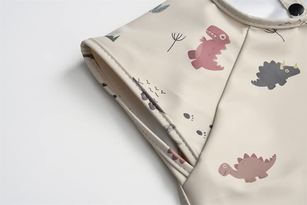 Waterproof Baby Bibs for Infants & Toddlers - Extra Cover Feeding Bib with Food Catcher - Easy to Clean & Washable - Perfect for Mealtime, Travel & Messy Play