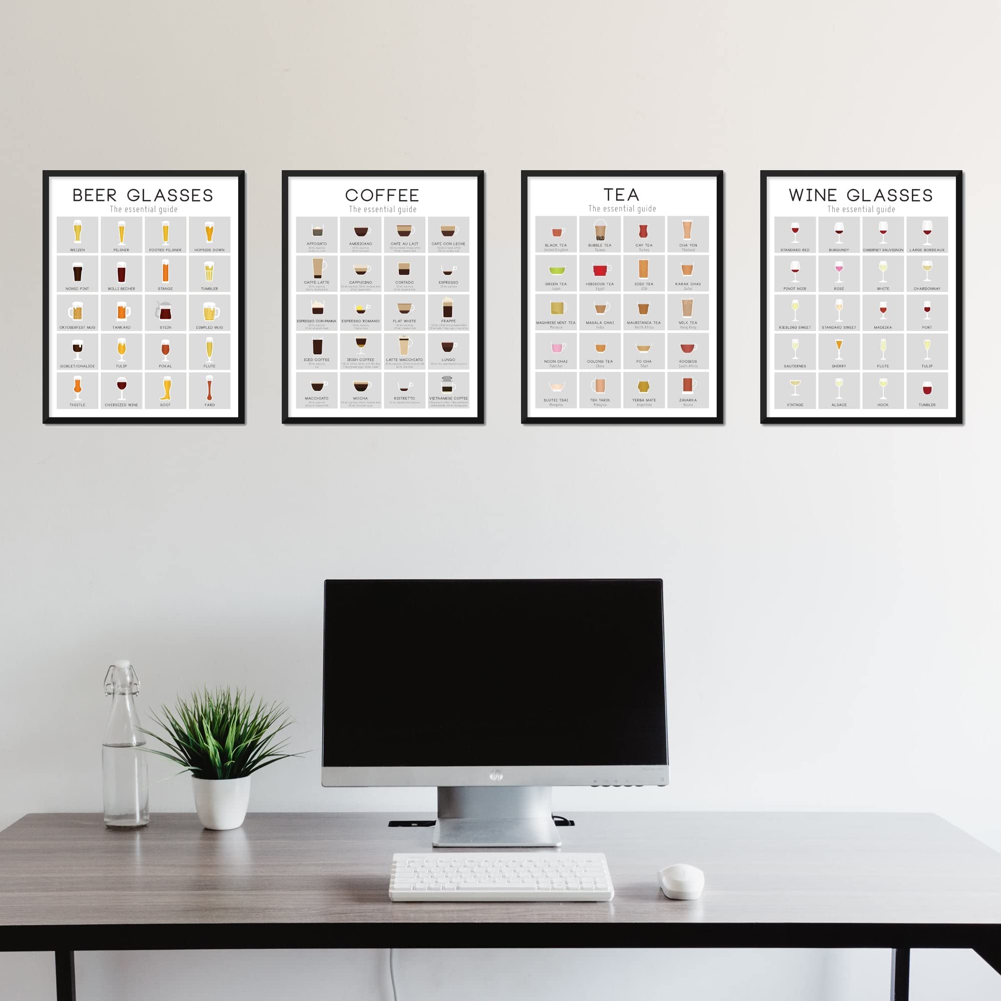 Premium Coffee Tea Wine & Beer Infographic Poster - 17x22