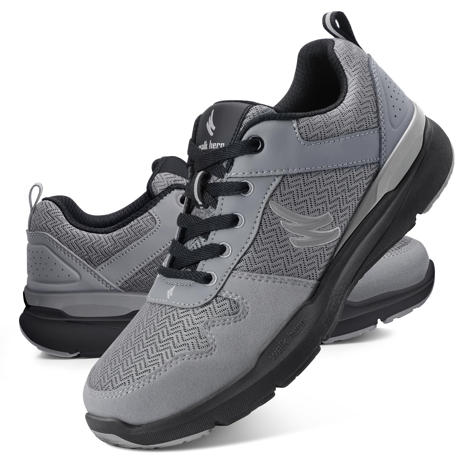 **Men's Arch Support Walking Shoes - Orthopedic Comfort Sneakers for Plantar Fasciitis & Flat Feet Relief - Breathable Non-Slip Design for Work, Travel & Daily Comfort**