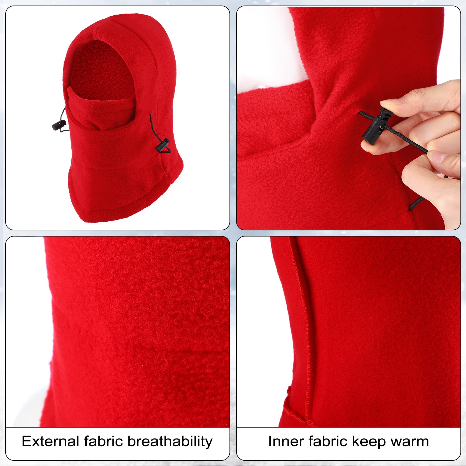 Frienda 4 Pack Balaclava Ski Mask - Windproof Fleece Face Cover for Men & Women - Adjustable Winter Face Mask for Skiing, Snowboarding & Outdoor Activities