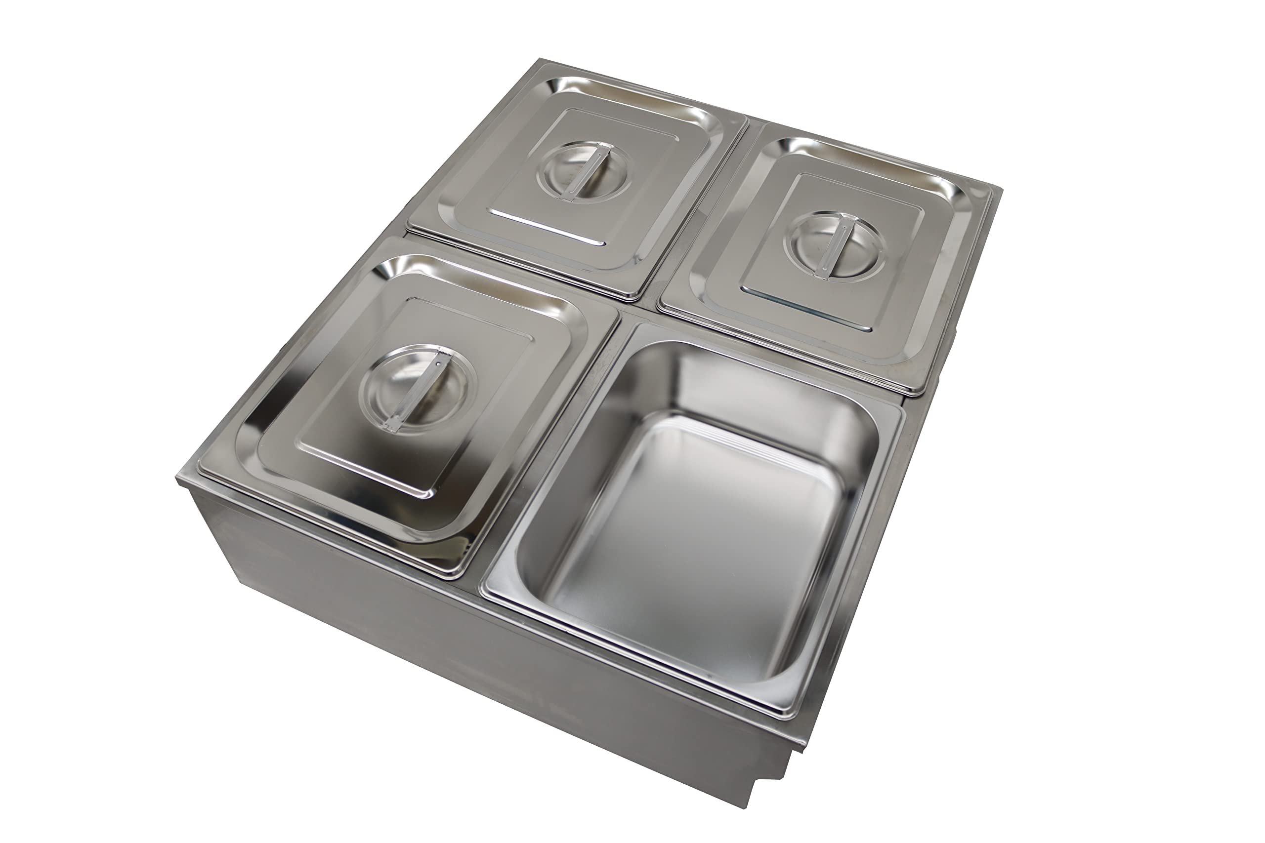 INTBUYING 4-Pan Commercial Countertop Food Warmer - 110V Bain Marie Buffet Steam Table for Restaurants, Catering & Buffet Service | Perfect for Keeping Food Warm at Events, Parties and Cafeterias