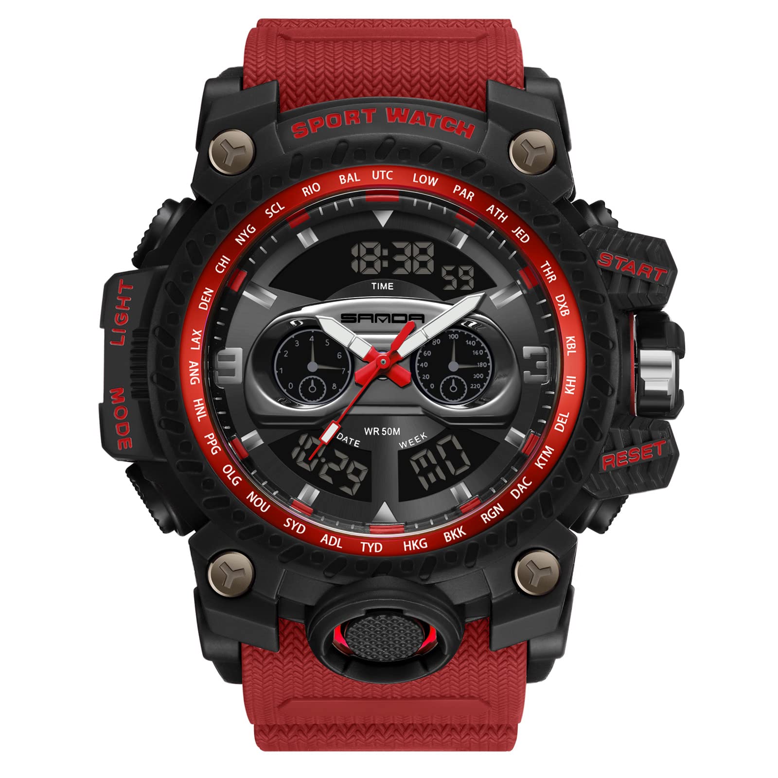 RORIOS Men's Sports Watch - Digital Military Watch with Alarm, Luminous Display, Waterproof for Outdoor, Running, Hiking & Casual Wear