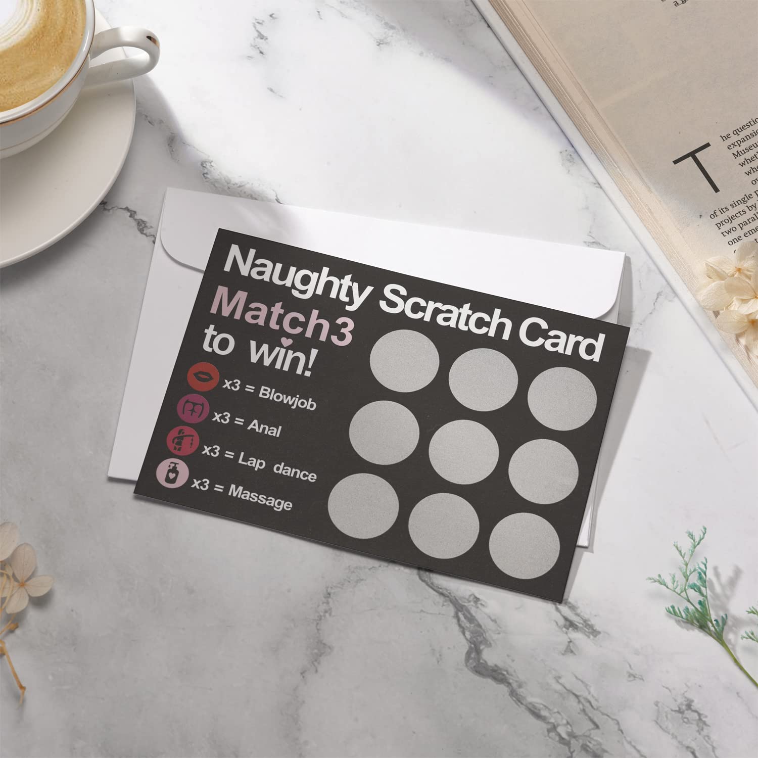Funny Naughty Scratch Card for Him - Unique Adult Birthday Gift for Boyfriend, Husband & Partners - Sexy & Rude Couples Game for Anniversary, Bachelorette Party & Romantic Nights