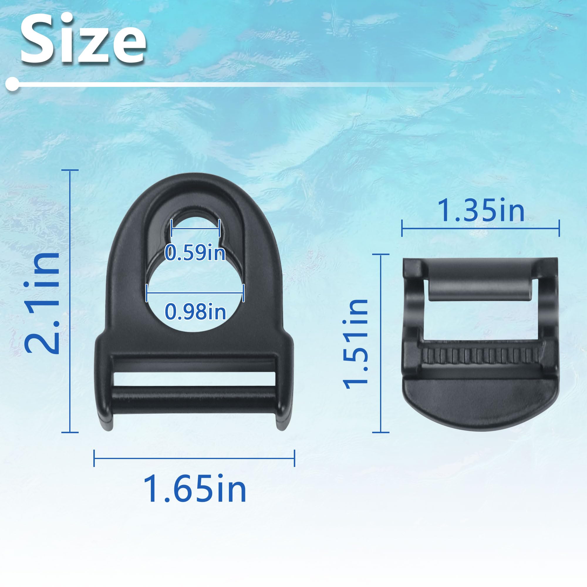 HLOGREE 4Pcs Kayak Seat Clips Replacement - Durable Kayak Seat Belt Clips & Repair Clips for Lifetime Emotional Kayaks - Kayak Straps Seat Clip with Adjustable Straps - Perfect Kayak Accessories for Fishing, Camping & Water Sports Adventures