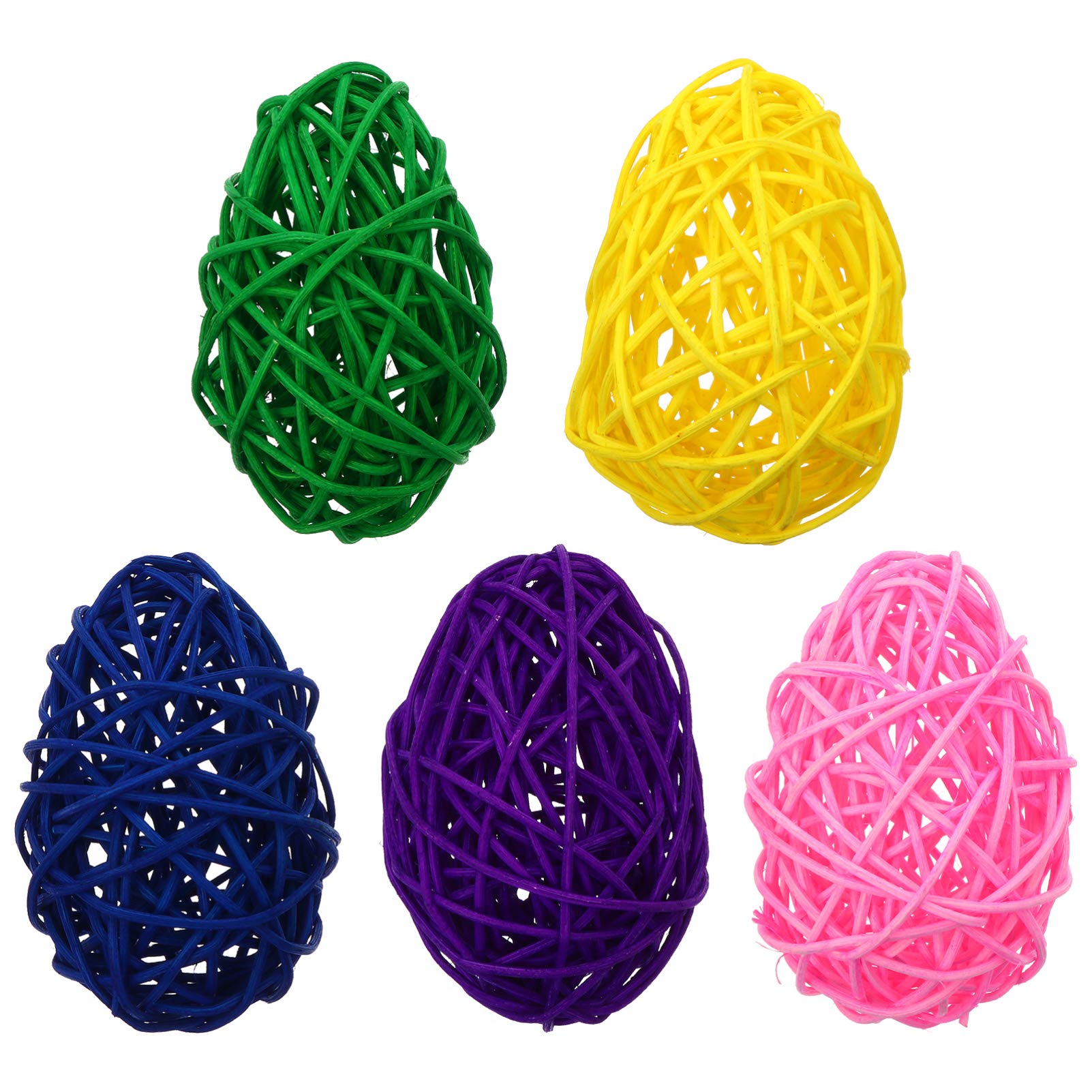 VALICLUD 5-Pack Natural Wicker Rattan Decorative Balls - Elegant Vase Fillers, Bowl Accents for Wedding, Baby Shower & Birthday Centerpieces - Perfect for Home, Garden and Patio Decor (Indoor/Outdoor Use)