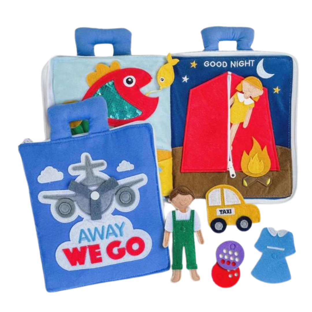 Fabric Activity Book for Toddlers - Soft & Interactive Travel Toy for Kids - Perfect for Airplane, Car Rides & Quiet Playtime