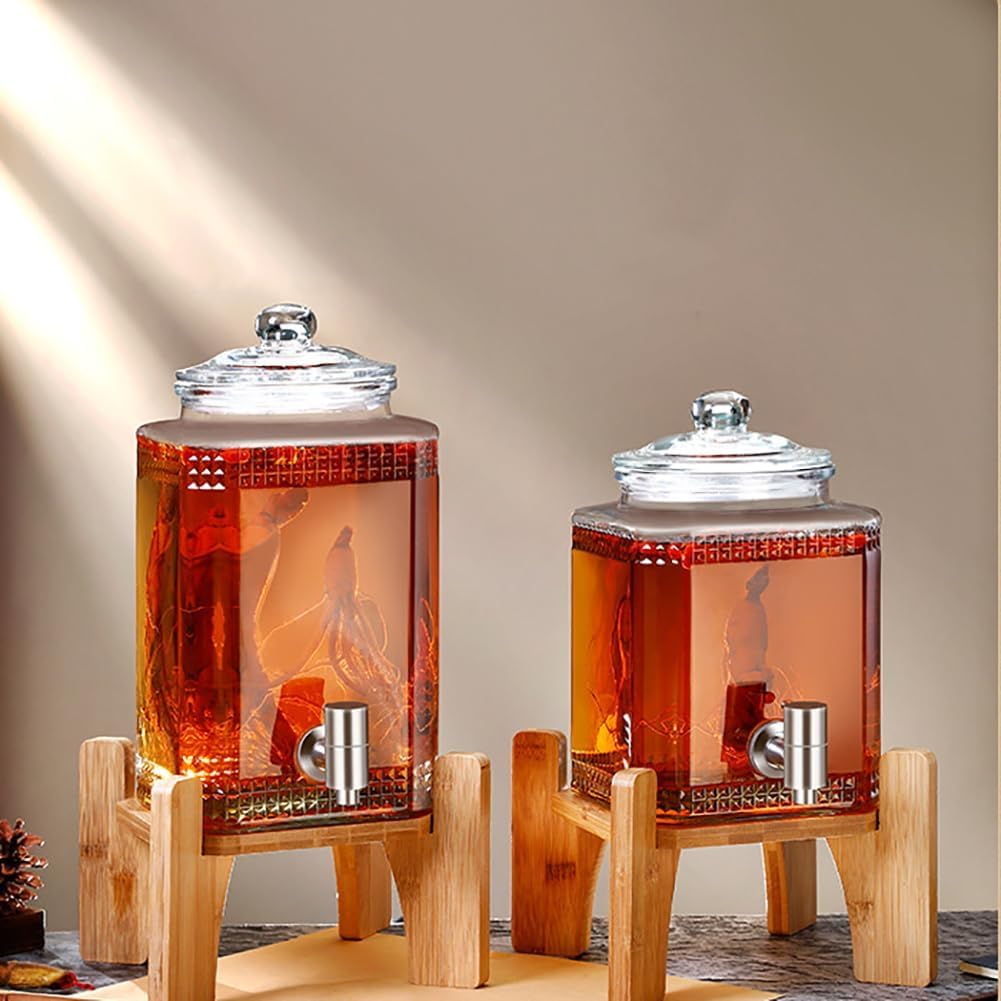 3L Glass Water Dispenser with Lid - Large Capacity Beverage Pitcher for Cold Water, Lemonade, Beer - Perfect for Office, Camping & Home Use