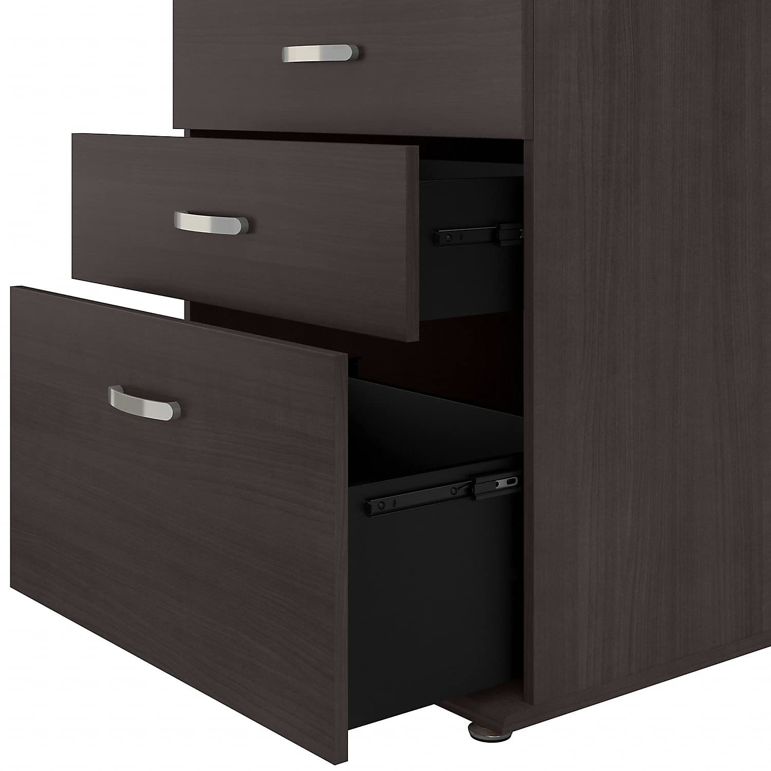 Bush Business Furniture Universal Floor Storage Cabinet with 4 Drawers - Storm Gray for Office, Home & Classroom Organization