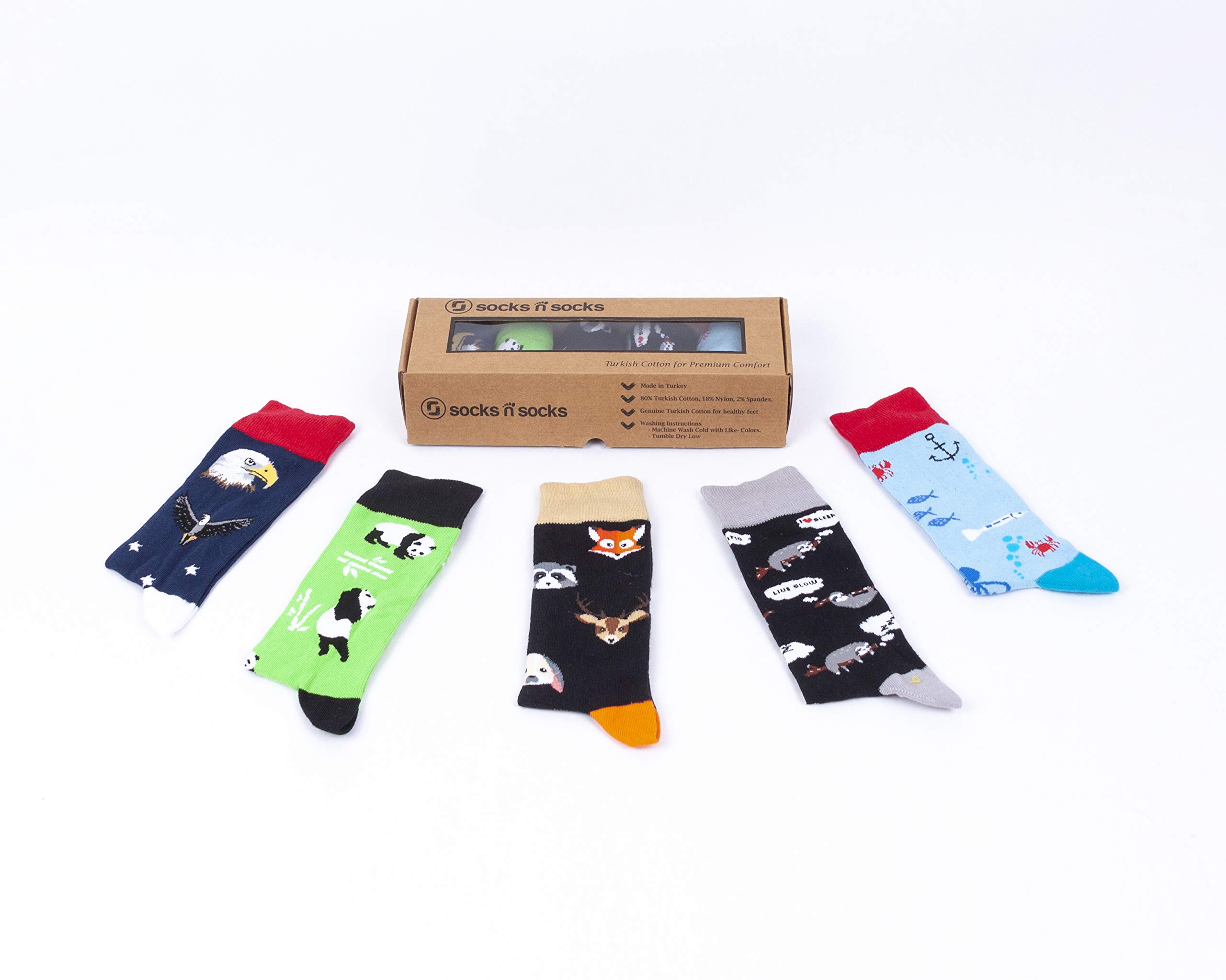 Men's 5-Pair Luxury Colorful Cotton Novelty Dress Socks Gift Box - Fun & Stylish Socks for Work, Parties & Gifts - Perfect for Business, Casual & Special Occasions