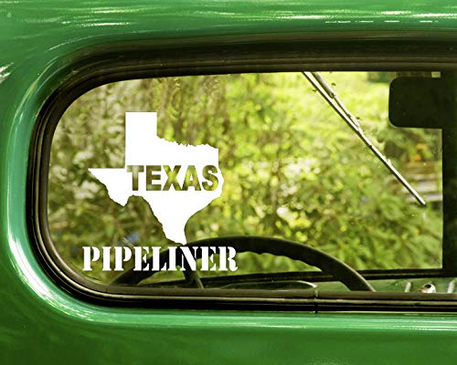 2 Pack Texas Pipeliner Decal Stickers - White Die Cut Vinyl Stickers for Cars, Trucks, Jeeps, RVs, Laptops & Bumpers - Perfect for Window Decoration, Personalization & Off-Road Enthusiasts