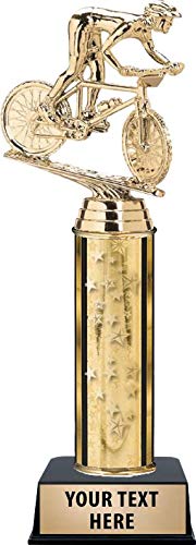 Custom Engraved Mountain Bike Trophy - Gold Stars Award for Cycling Competitions & Events - Crown Awards Prime for Sports Achievements - Perfect for Race Winners, Tournaments & Championship Ceremonies