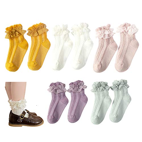5 Pairs(white+pink+purple+mustard Yellow+green)