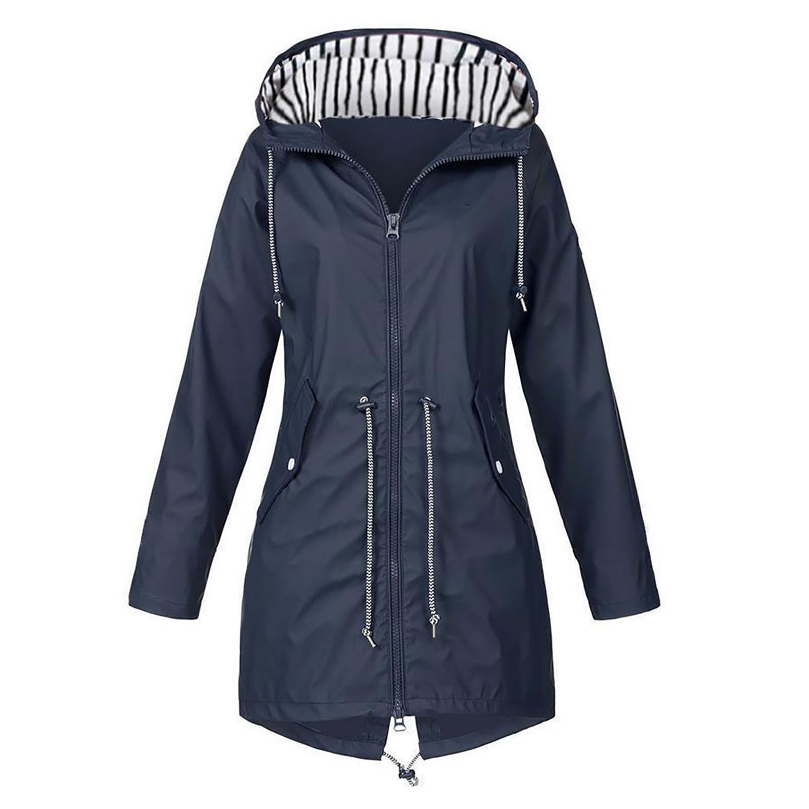 Women's Waterproof Rain Jacket - Lightweight Long Sleeve Hooded Windbreaker for Hiking, Camping & Outdoor Activities | All-Weather Protection