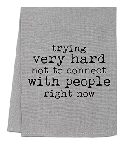 Funny Flour Sack Dish Towel - Sweet Housewarming Gift, Farmhouse Kitchen Decor in Gray, Perfect for Kitchen, Bathroom, and Outdoor Use